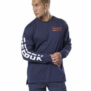 Reebok Meet You There T Shirt Herren - Navy - DE 836-KJB